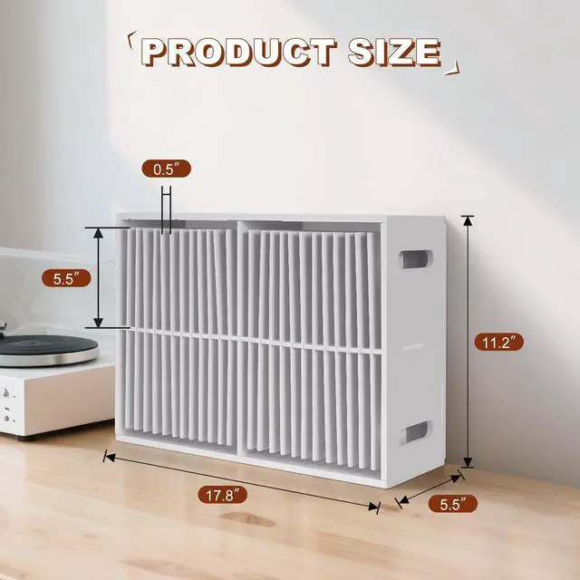 Alt view image 2 of 6 - 52 Slots CD Storage Holder, Wall-Mounted CD Display Stand Jewel Cases Organizer Rack, Stackable Disc Case Holder for Theatre Room