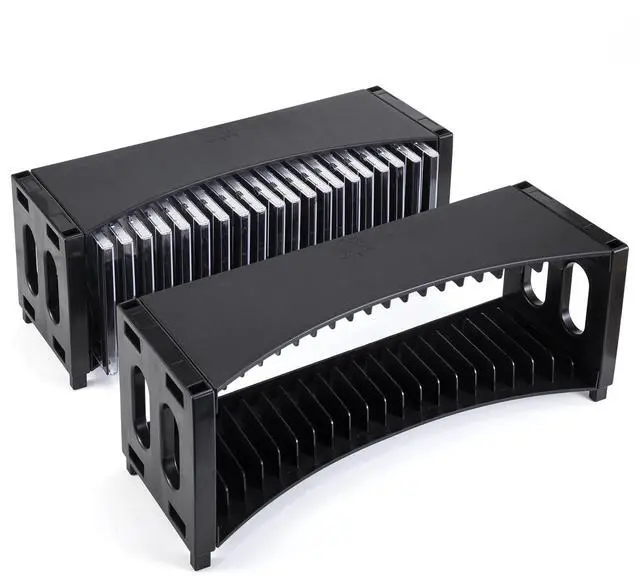 Main image of Stackable CD Storage Rack - 2 Pack ABS Organizer Holds 40 Slim CD Cases, Ideal for Home, Office, Music Room