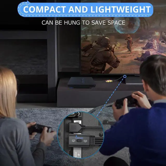 Alt view image 7 of 7 - RCA to HDMI Converter Female Cable - 1080P AV to HDMI Adapter for Wii/PS1/PS2/N64/Xbox/DVD/VHS/VCR,16:9/4:3 Conversion,Composite CVBS Audio Video Adapter,PAL,NTSC Support,Lossless Transmission