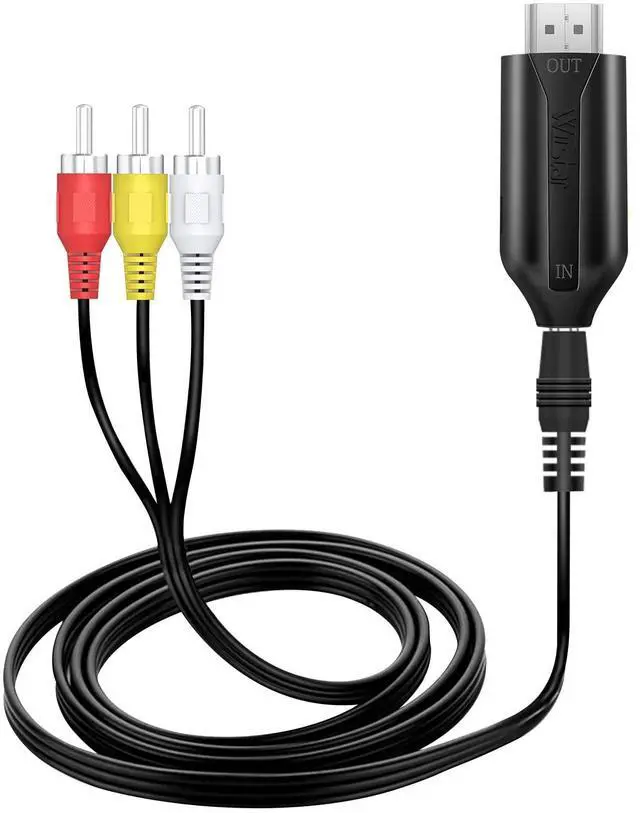 Alt view image 2 of 7 - RCA to HDMI Converter 1080P CVBS Composite AV to HDMI Video Audio Cable Converter Adapter for PS3 TV STB PC Laptop VHS VCR Camera DVD Players