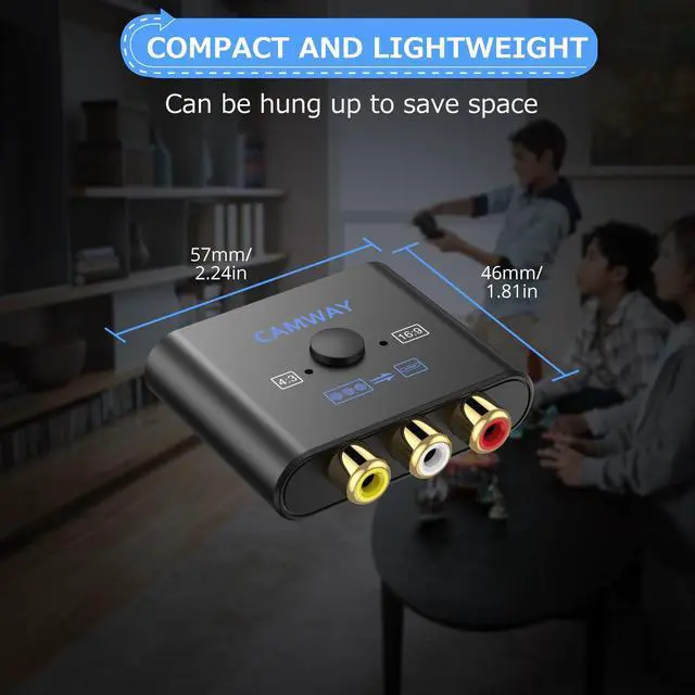 Alt view image 5 of 7 - RCA to HDMI Converter - 1080P AV to HDMI Video Converter 16:9/4:3 Conversion Mini Composite CVBS Audio Video Adapter Supports PAL,NTSC for Wii,PS1,PS2,N64,X-Box,VHS, VCR, Blue-Ray DVD Players
