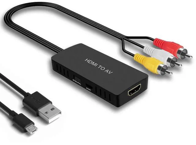 Main image of HDMI to RCA Converter for Old TV Adapter, HDMI to Composite Converter Compatible Roku, Chromecast, PC, Laptop, Xbox, STB, VHS, VCR, DVD, Blu-Ray Player, Android TV Box, ect.