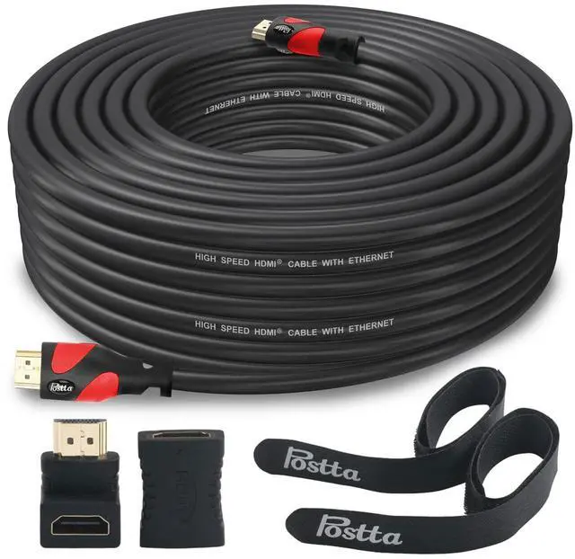 Main image of HDMI Cable 40 Feet HDMI 2.0V Cable with 2 Piece Cable Ties+2 Piece HDMI Adapters Support 4K 2160P,1080P,3D,Audio Return and Ethernet