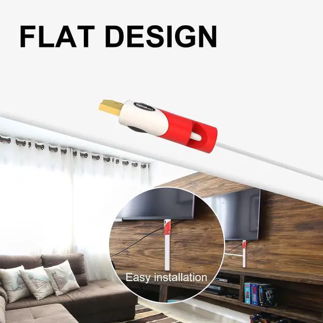 Alt view image 5 of 7 - Flat High Speed HDMI Cable (40 Feet) Support 4K 2160P,3D,1080P,Audio Return Channel