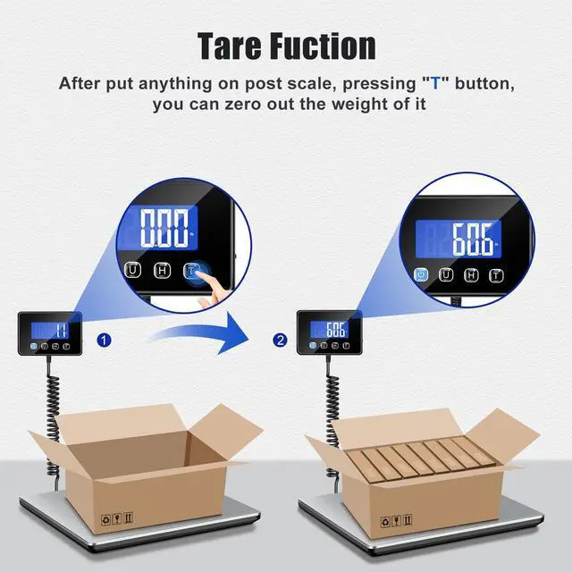 Alt view image 5 of 7 - Shipping Scale, 660lbs Heavy Duty Digital Postal Scale for Packages, 0.7oz High Accurate Postage Scale for Small Business, Luggage, Home Use, Battery & Charging Cable Include