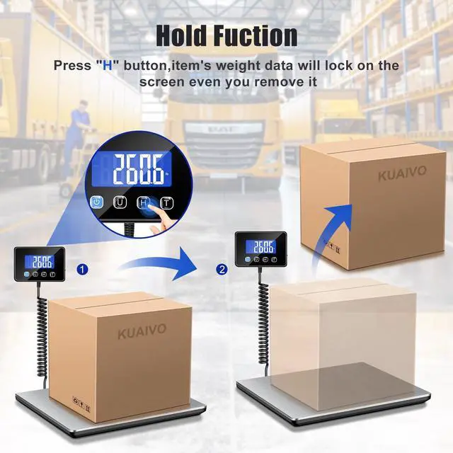 Alt view image 4 of 7 - Shipping Scale, 660lbs Heavy Duty Digital Postal Scale for Packages, 0.7oz High Accurate Postage Scale for Small Business, Luggage, Home Use, Battery & Charging Cable Include