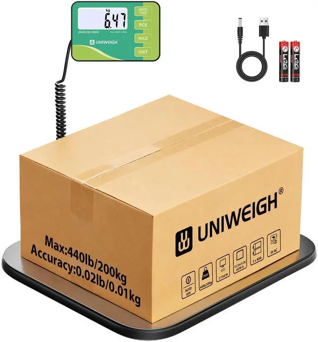 Main image of Shipping Scale,440LB/1oz Digital Postal Scale with Hold/Tare Function,Heavy Duty Scale for Postage,Parcel,Industrial,Luggage,Warehouse,Home with Large Platform,Commercial Weight with Battery