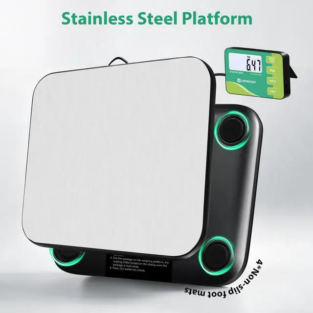 Alt view image 3 of 7 - Shipping Scale,440LB/1oz Digital Postal Scale with Hold/Tare Function,Heavy Duty Scale for Postage,Parcel,Industrial,Luggage,Warehouse,Home with Large Platform,Commercial Weight with Battery