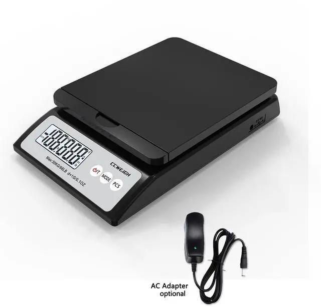 Alt view image 2 of 7 - Digital Postal Scale 30kg/66lb - Shipping Scale with Removable Top Cover for Odd-Shaped Items (Envelopes, Spheres, etc.) 6 Units Conversion, AC Adapter Included, Tare Function, LCD Display