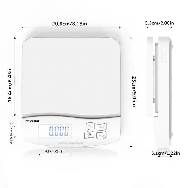 Alt view image 7 of 7 - Digital Postal Scale 30kg 6 Units Conversion (g, lb, oz, lb'oz, kg'g, kg) | Large LCD Display, Easy to Use, Quick Switch | for Packages, Mailing, Shipping