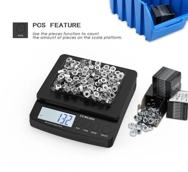 Alt view image 5 of 7 - Digital Postal Scale 30kg/66lb - Durable Steel Construction, 6 Units Conversion, Tare Function | for Home, Kitchen, Postal, Shipping, Parcel Transport