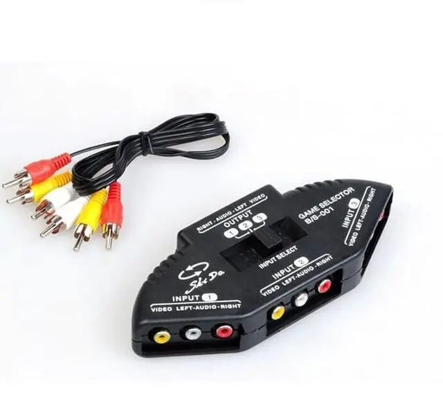 Alt view image 2 of 6 - AV SWITCHER AV Switch 3 Way Outlets Converter Port Splitter RCA Audio Video AV Switch Box Game Selector (3 in 1 Out) for TV