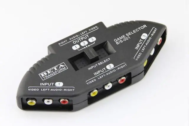 Alt view image 4 of 6 - AV SWITCHER AV Switch 3 Way Outlets Converter Port Splitter RCA Audio Video AV Switch Box Game Selector (3 in 1 Out) for TV