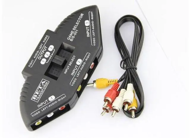 Alt view image 6 of 6 - AV SWITCHER AV Switch 3 Way Outlets Converter Port Splitter RCA Audio Video AV Switch Box Game Selector (3 in 1 Out) for TV
