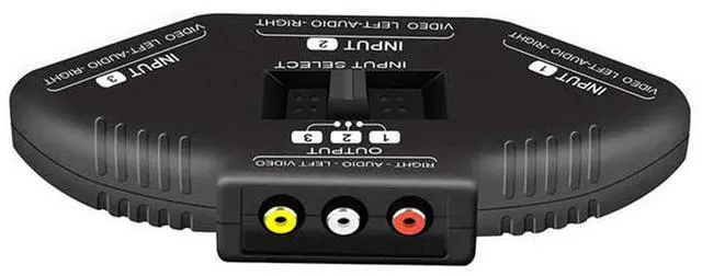 Alt view image 6 of 7 - RS3010AK 3-Way Audio Video AV RCA Switch Game Selector Box Splitter Black