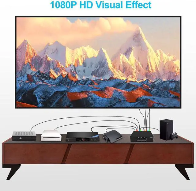 Alt view image 6 of 7 - 3 in 1 Out Component AV Video Switch Box 1080P, 3 Way Composite 3 RCA AV Splitter RGB Selector Video Audio Switch Converter, for Xbox 360 Wii PS3 PS1 PS1 SNES DVD/VCD/STB/TV/HDTV
