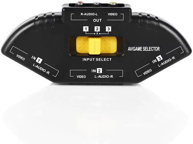 Alt view image 2 of 7 - 4 Way 4 in 1 Out Audio Video AV RCA Switch Game Selector Box Splitter
