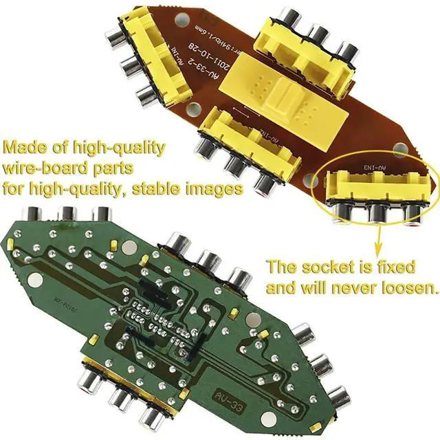 Alt view image 6 of 7 - 4 Way 4 in 1 Out Audio Video AV RCA Switch Game Selector Box Splitter