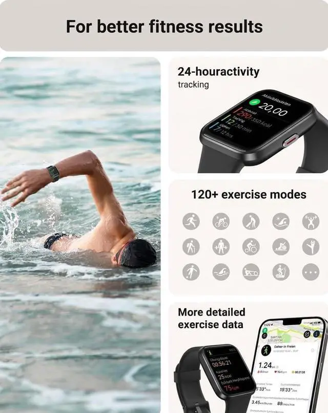 Alt view image 5 of 7 - Smart Watch for Men/Women Android/iPhone/Samsung, Alexa Built-in, 1.8" Touch Screen Fitness Tracker with Answer/Make Calls, 3ATM Waterproof Heart Rate/Sleep/SpO2 Monitor, 120+ Sport Modes