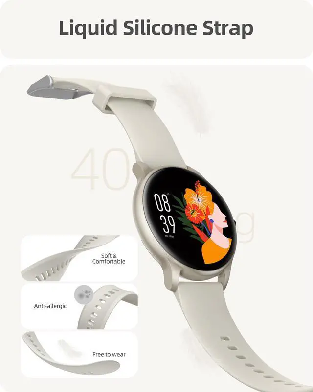 Alt view image 7 of 7 - Smart Watch(Answer/Make Calls), Smartwatch for Women Men, 100+ Sport Modes/Heart Rate/Blood Oxygen/Sleep Tracker, Pedometer, IP68 Waterproof Fitness Tracker for Android iPhone, Starry Silver