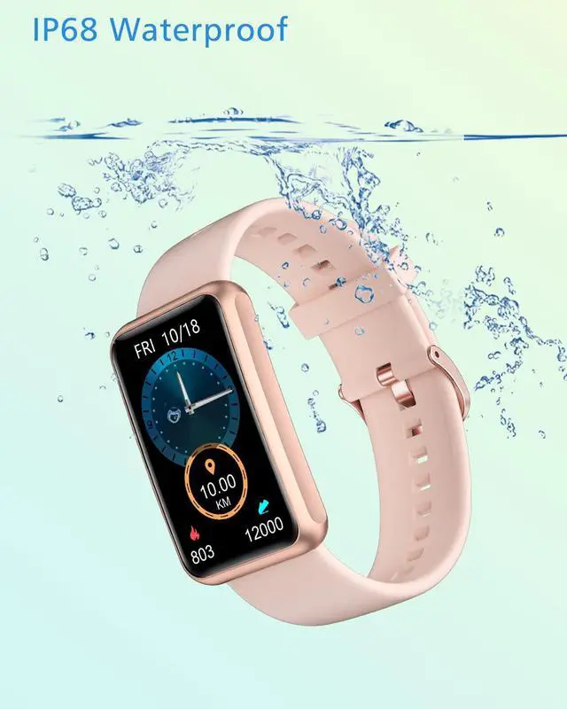 Alt view image 6 of 7 - Fitness Tracker No Bluetooth No APP/Phone Required, Fitness Watch for Men Women Parents Pedometer Watch with Sleep Tracker Steps Counter Alarm Clocks IP68 Waterproof (Pink)