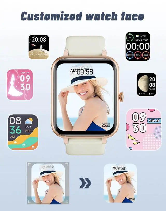 Alt view image 6 of 7 - Smart Watches for Women Men (Answer/Make Calls), 1.8" Smartwatch for iOS/Android Phones Fitness Tracker with 100+ Sports Modes Heart Rate/Sleep Monitor Pedometer IP68 Waterproof (Milky White)