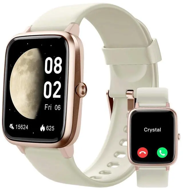 Main image of Smart Watches for Women Men (Answer/Make Calls), 1.8" Smartwatch for iOS/Android Phones Fitness Tracker with 100+ Sports Modes Heart Rate/Sleep Monitor Pedometer IP68 Waterproof (Milky White)