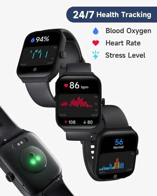 Alt view image 3 of 7 - Smart Watch for Men Women Alexa Built-in, 1.95" Fitness Tracker with Answer/Make Calls, IP68 Waterproof/Heart Rate/Sleep Tracker/100 Sports, Fitness Watch Compatible Android iOS