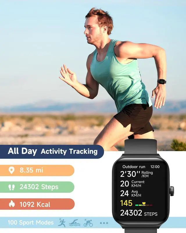 Alt view image 5 of 7 - Smart Watch for Men Women Alexa Built-in, 1.95" Fitness Tracker with Answer/Make Calls, IP68 Waterproof/Heart Rate/Sleep Tracker/100 Sports, Fitness Watch Compatible Android iOS
