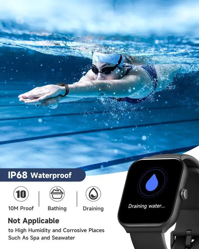 Alt view image 7 of 7 - Smart Watch for Men Women Alexa Built-in, 1.95" Fitness Tracker with Answer/Make Calls, IP68 Waterproof/Heart Rate/Sleep Tracker/100 Sports, Fitness Watch Compatible Android iOS