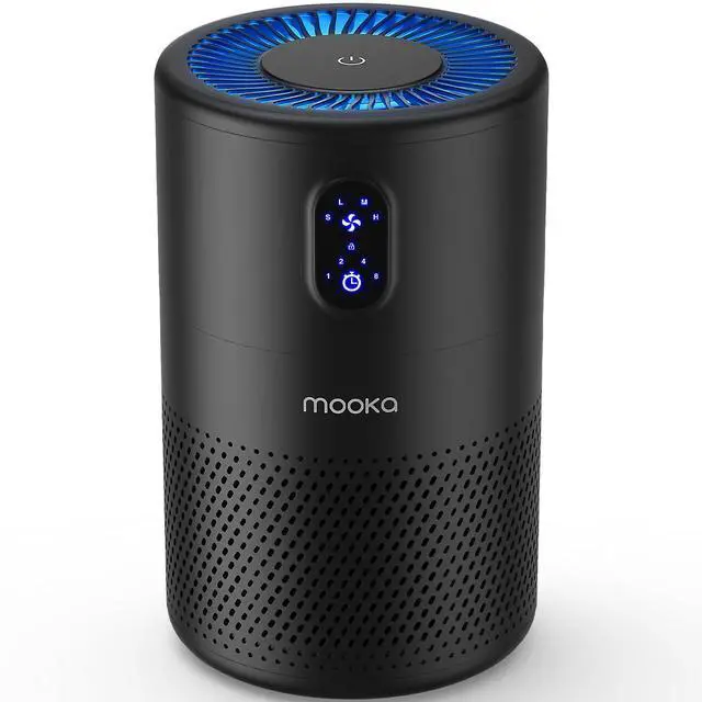 Main image of Air Purifiers for Home Large Room up to 1076 ft², H13 True HEPA Air Filter Cleaner, Odor Eliminator, Remove Smoke Dust Pollen Pet Dander, Night Light, B-D02L Black