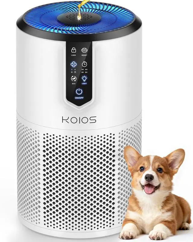 Main image of Air Purifiers for Bedroom, H13 HEPA Air Purifiers for Home Pets, 15dB Quiet Air Cleaner for Office, Pets Dander, Odors, Smoke, With Eco Mode, Fragrance Sponge, Night Light C150-White