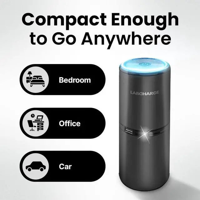Alt view image 7 of 7 - Small Ionic Air Purifier for Home & Bedroom Silent HEPA Filter Covers 250 Sq Ft - Free Cleaner for Pets, Hair, Smoke, Dust, Odors & Dander Compact & Black Design