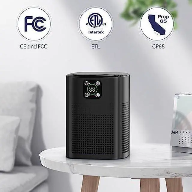 Alt view image 6 of 6 - Air Purifiers for pets- H13 HEPA Air Purifier for home, Large Room, Coverage of 1095 sqft, Air purifiers with 360°Air Intake, 3 Fan Speeds, 3-Stage Filtration, 24db Sleep Mode, Black