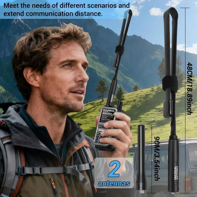 Alt view image 6 of 7 - Radio UV-5R Mini Ham Radio Handheld Long Range Two Way Radio NOAA Weather Radio Rechargeable Walkie Talkies Dual PTT APP Programming Copy Frequency 999CH with Tactical Antenna Survival Radio