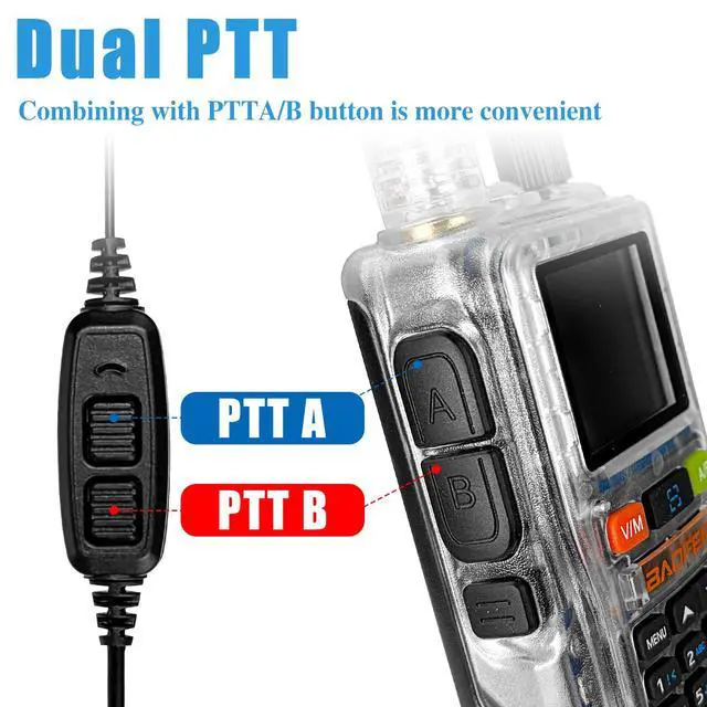 Alt view image 2 of 7 - UV5R Mini Transparent Two-Way Radio,Dual Band Ham Radio,5W High Power,App Programming,USB C Charging,999 Channels,NOAA Weather,with Earpiece & Transparent Antenna (1 Pack)