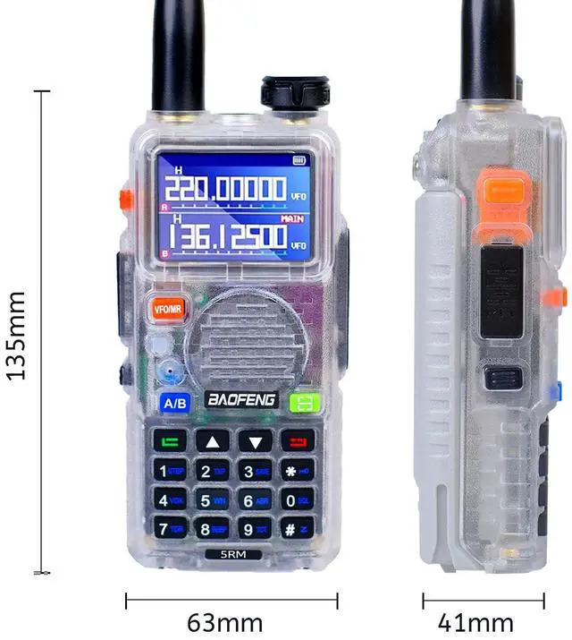 Alt view image 4 of 5 - 5RM 10W NOAA Emergency 2500mAh Battery 999CH Ham Radio High Power Long Range Walkie Talkies Handheld Survival Gear Hunting Camping (1pack) (Clear)