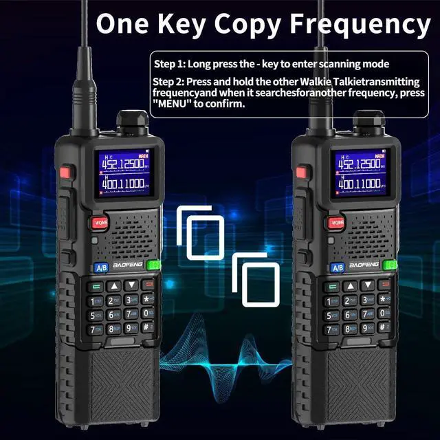 Alt view image 5 of 7 - Radio Ham Radio Long Range 5RM 10W Handheld Rechargeable 3800mAh Extended Battery NOAA Emergency Weather Tactical Two Way Radio Walkie Talkies For Adults USB-C Charger for Survival Gear,2 Pack