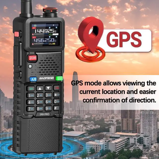 Alt view image 4 of 7 - Ham Radio Handheld Long Range 5RH PRO GPS 10W Walkie Talkies NOAA Weather Receiver Two Way Radio Rechargeable 3800mAh Battery with USB-C Charger Tri Band Antenna for Hunting Gear,2 Pack