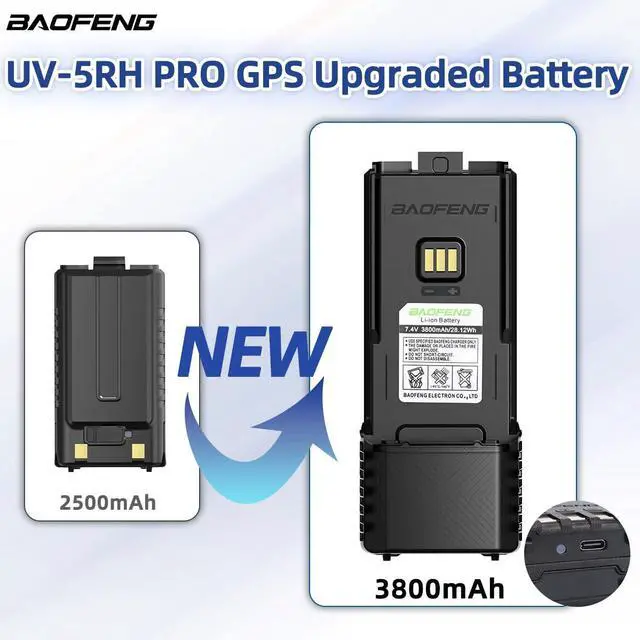 Alt view image 6 of 7 - Ham Radio Handheld Long Range 5RH PRO GPS 10W Walkie Talkies NOAA Weather Receiver Two Way Radio Rechargeable 3800mAh Battery with USB-C Charger Tri Band Antenna for Hunting Gear,2 Pack