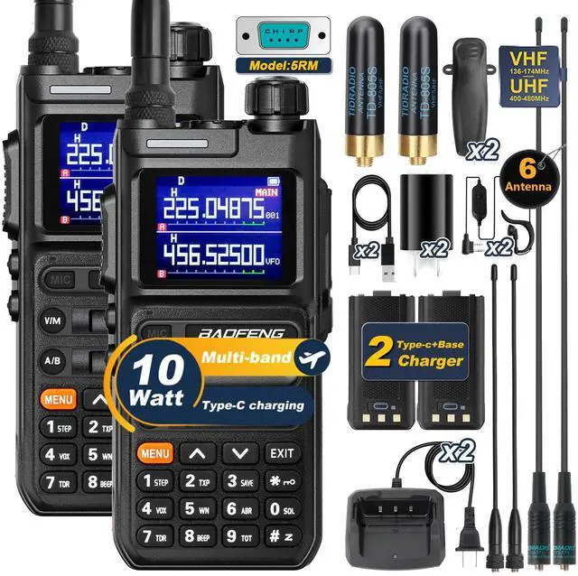 Main image of Radio Ham Radio Handheld 10W Long Range Radio UV-26 (5RM New Ver), 5RM Walkie Talkies NOAA Receiver, Emergency Two Way Radios,USB-C Charging for Survival Gear Hunting Camping-2Pack