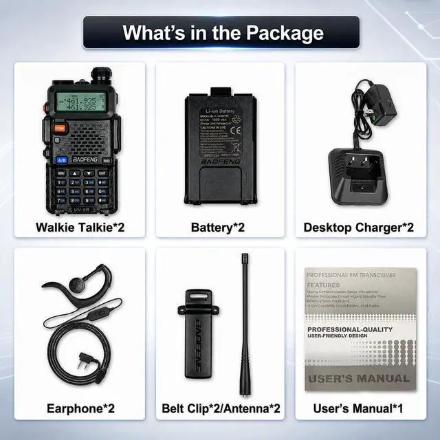Alt view image 6 of 7 - UV-5R Dual Band Two Way Radio, Upgraded Type-C Direct Charging for Power Bank & Car Support, High Power Long Range Handheld Transceiver for Hiking & Emergency