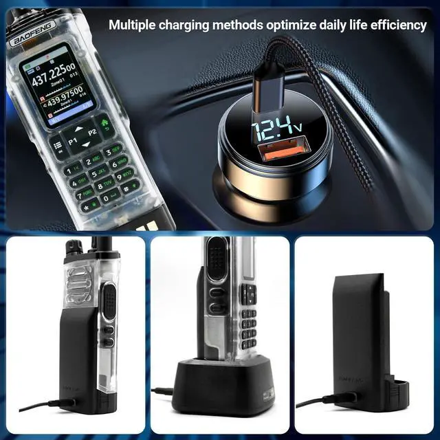 Alt view image 7 of 7 - UV-32 10W Ham 2 Way Radio One-Key Frequency Matching Writing Frequency 5RM K5 Handheld Two Way Radio NOAA Weather Radio with GPS,APP Programming Type-C UV32(1PC) (Clear)