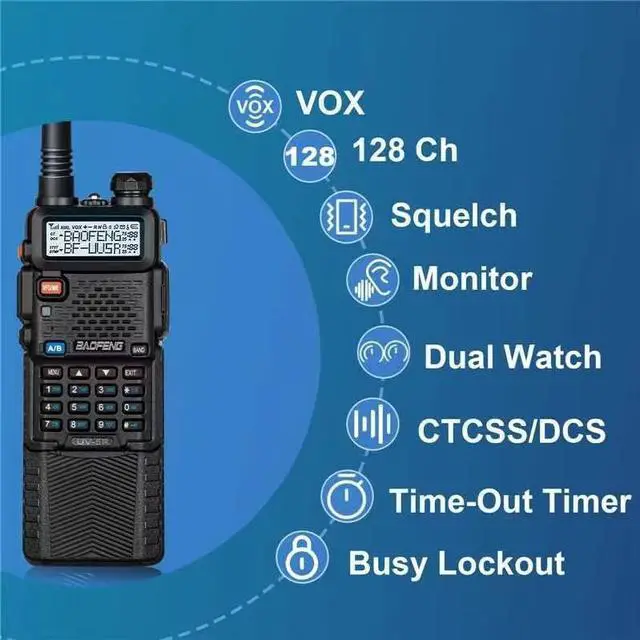 Alt view image 4 of 7 - Radio UV-5R Ham Radio(4pcs Batteries), Handheld 8W Upgrade Long Range Radios Walkie Talkies for Adults, Rechargeable 3800mAh BatteryTwo Way Walkie Talkie with Handheld Speaker Mic (2 Pack)
