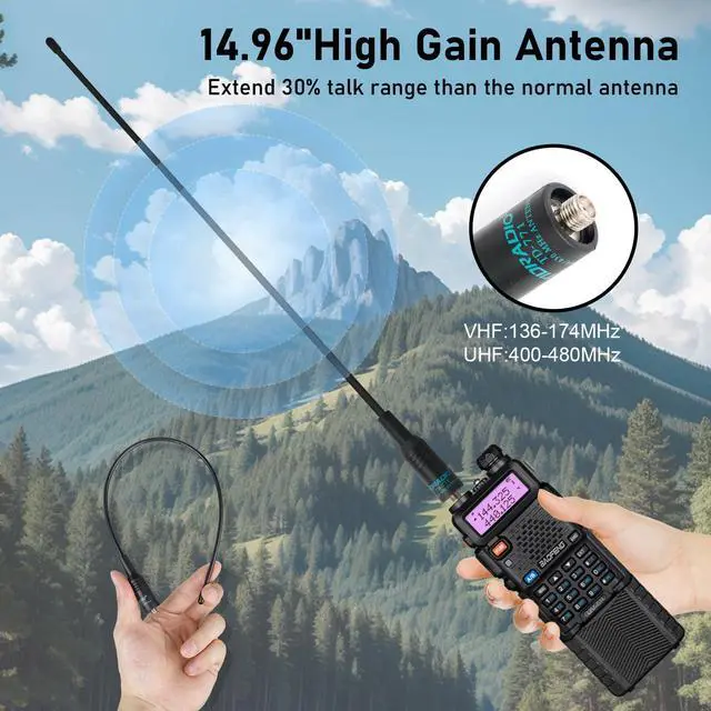 Alt view image 6 of 7 - Radio UV-5R Ham Radio(4pcs Batteries), Handheld 8W Upgrade Long Range Radios Walkie Talkies for Adults, Rechargeable 3800mAh BatteryTwo Way Walkie Talkie with Handheld Speaker Mic (2 Pack)