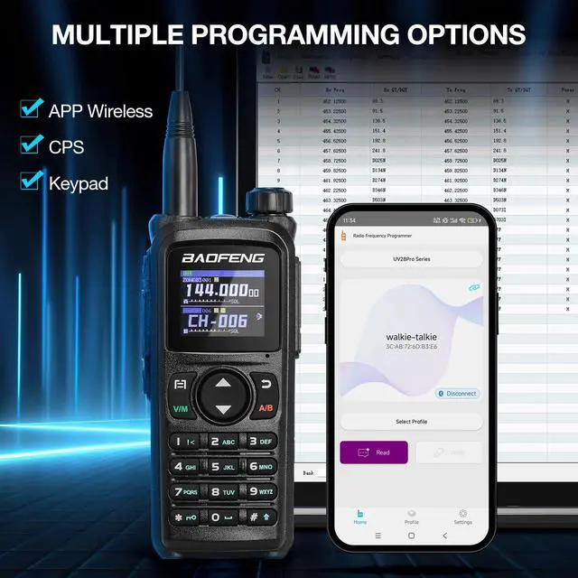 Alt view image 2 of 7 - UV-28 Plus Ham Radio Handheld with GPS & APP Programming, 10W Long Range Walkie Talkie Dual Band Two Way Radio, FM AM AIR NOAA Receiver with Frequency Copy, 1000CHs, 2200mAh Battery USB-C Port