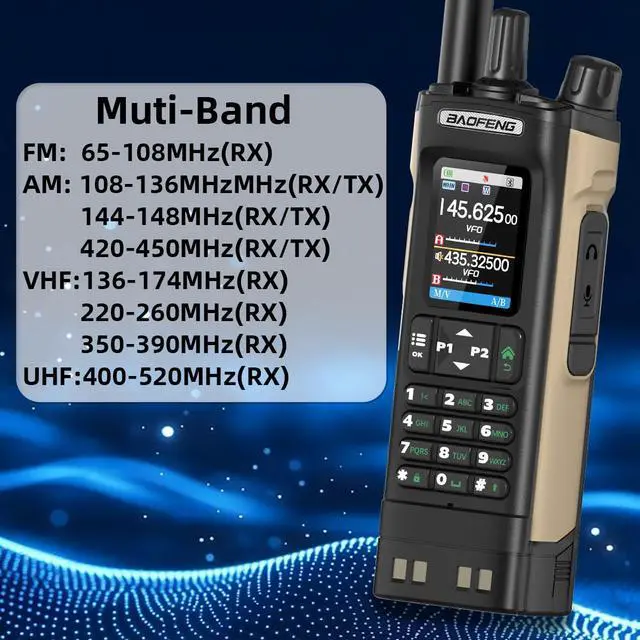 Alt view image 7 of 7 - Radio UV32 Ham Radio Handheld 10W Rechargeable Walkie Talkies Long Range UV-32 Two Way Radio NOAA Weather Radio with GPS,APP Programming Copy Frequency 2500mAh Battery USB-C Charging (2Pack)