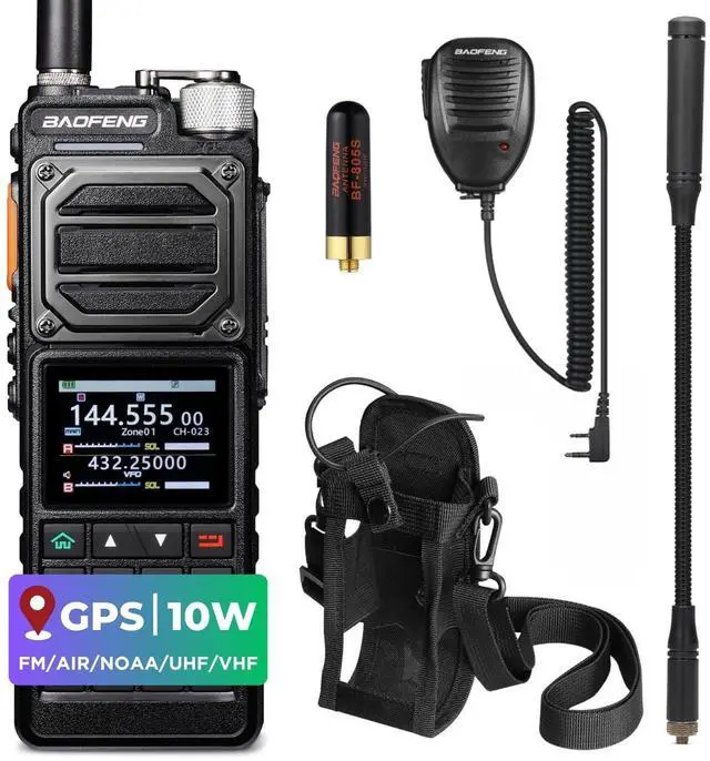 Main image of UV-25 PLUS 10W GPS Ham Radio Handheld, Long Range Two Way Radio AM FM NOAA Receiver with 5200mAh Battery USB-C Port, 2" Screen, 1000CH, Fall Detection Alert, Tactical Walkie Talkie for Outdoor