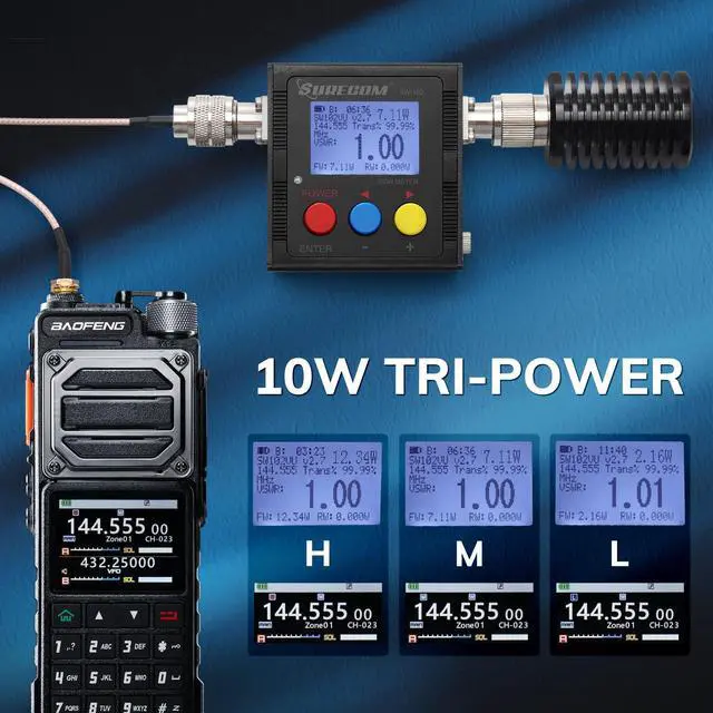 Alt view image 4 of 7 - UV-25 PLUS 10W GPS Ham Radio Handheld, Long Range Two Way Radio AM FM NOAA Receiver with 5200mAh Battery USB-C Port, 2" Screen, 1000CH, Fall Detection Alert, Tactical Walkie Talkie for Outdoor