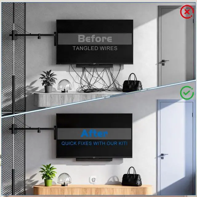 Alt view image 3 of 7 - in Wall Cable Management kit Recessed TV Outlet W/Hole Saw & Drill Template Power & Low Voltage Wire Safe tv Cable Hider wall kit for Wall Mounted TV Home Theater